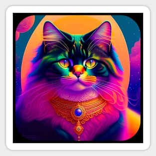 Galaxy Cat Coloful Sticker